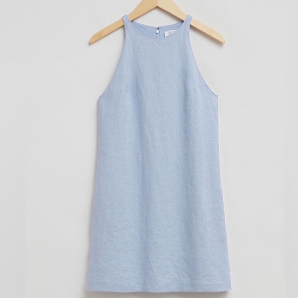 & Other Stories Sky Blue Mini Dress